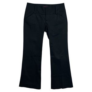 Alice + Olivia Black Low Rise Flare Leg Pants Size 4 Shiny Retro Y2K Style 2000s